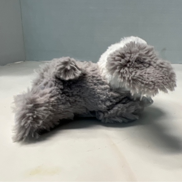 5.5” RazBaby Raz Buddy Gray Dog Plush Pacifier Holder White Loop NO Pacifier - Picture 2 of 6